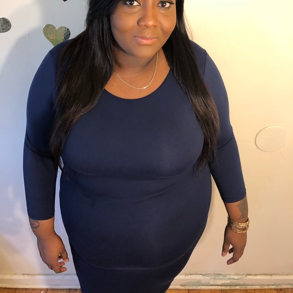 Navy Blue Midi Dress - Picture 2 of 2